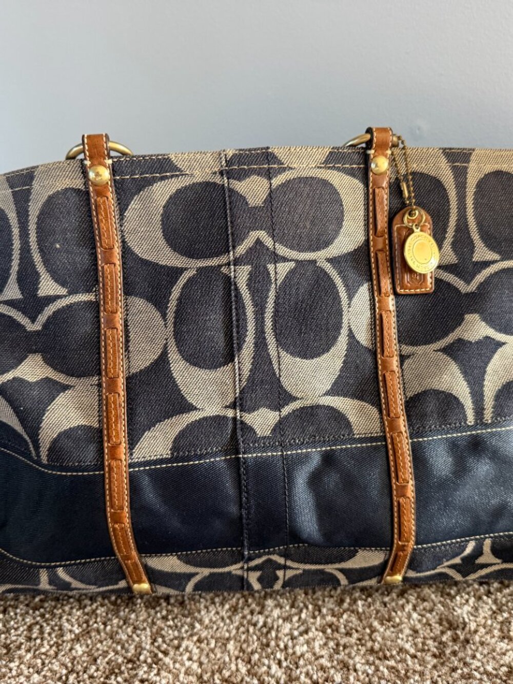 Coach C Denim Tote - Picture 3 of 8